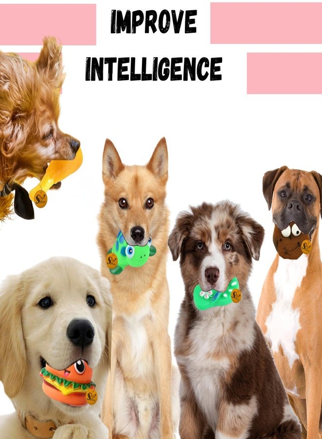 سايج سكوير مجموعة ألعاب Sage Square Premium الصريرية للكلاب - 5 قطع - ألعاب مطاطية متينة وقابلة للمضغ، أشكال وألوان متعددة ممتعة للعب التفاعلي، وتخفيف آلام التسنين، وإبقاء الكلب مستمتعًا وسعيدًا (المجموعة رقم 7) - Image 3